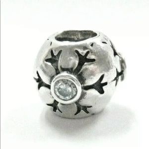 Authentic Pandora Retired & Rare Aqua CZ Snowflake Charm